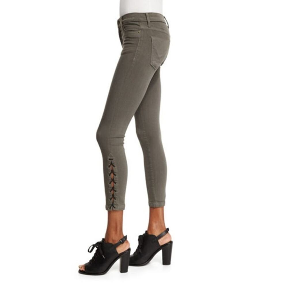 Women's 27 Hudson Light Wash Gray Nix Laced Hem Cropped/Ankle Jeans